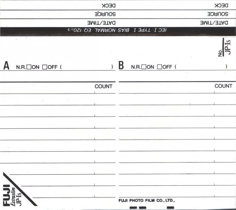 Compact Cassette Fuji JP-Is 60 Type I Normal 1992 Europe