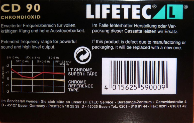 Compact Cassette:  Lifetec - CD 90