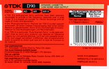Compact Cassette TDK D 90 Type I Normal 1988 Australia, Europe