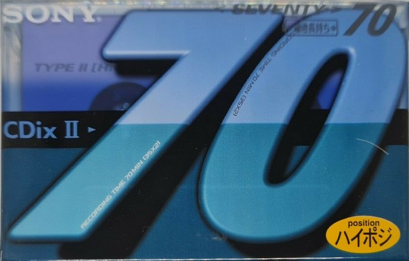 Compact Cassette Sony CDix II 70 "C-70CDX2E" Type II Chrome 1997 Japan