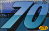 Compact Cassette Sony CDix II 70 "C-70CDX2E" Type II Chrome 1997 Japan