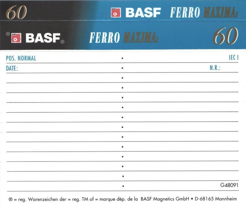 Compact Cassette: BASF  - Ferro Maxima I 60