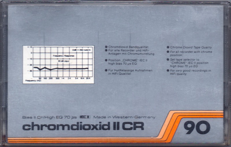 Compact Cassette Magna Chromdioxid II CR 90 Type II Chrome 1987 Europe