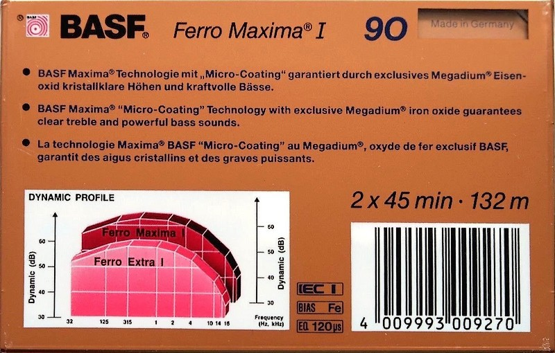 Compact Cassette: BASF  - Ferro Maxima I 90