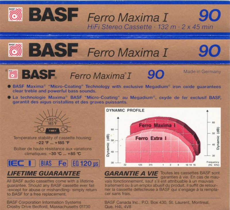 Compact Cassette: BASF  - Ferro Maxima I 90