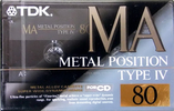 Compact Cassette TDK MA 80 "MA-80R" Type IV Metal 1992 Japan