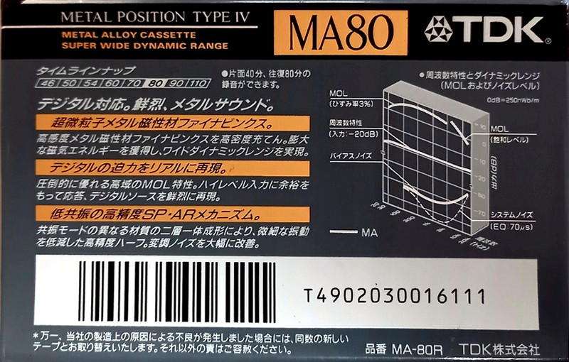 Compact Cassette: TDK  - MA 80