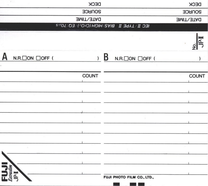 Compact Cassette Fuji JP-II 90 Type II Chrome 1992 Europe