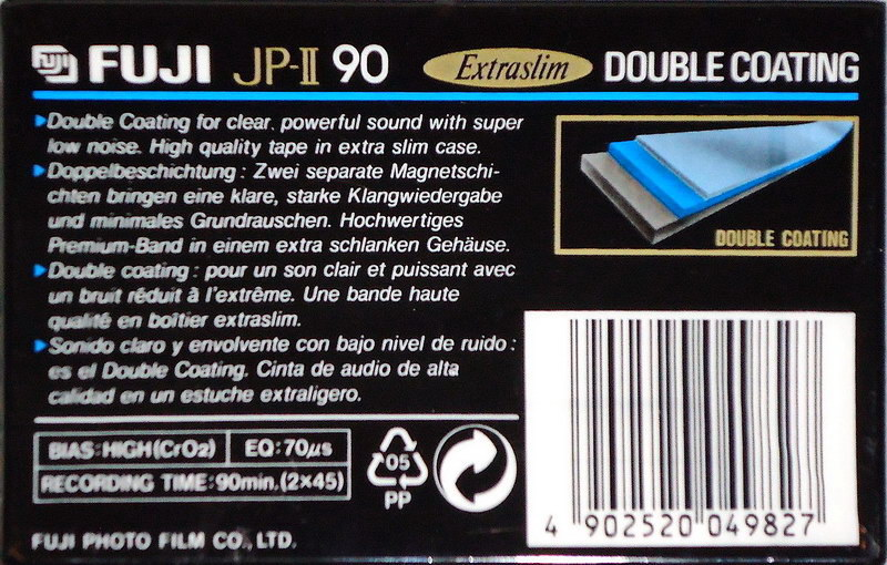 Compact Cassette Fuji JP-II 90 Type II Chrome 1992 Europe