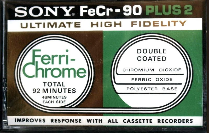 Compact Cassette Sony FeCr 90+2 Type III Ferro Chrome 1974 USA