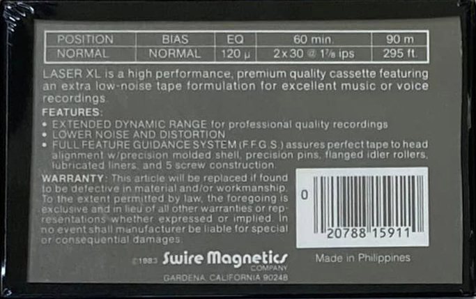 Compact Cassette: Swire Magnetics Laser - XL 60