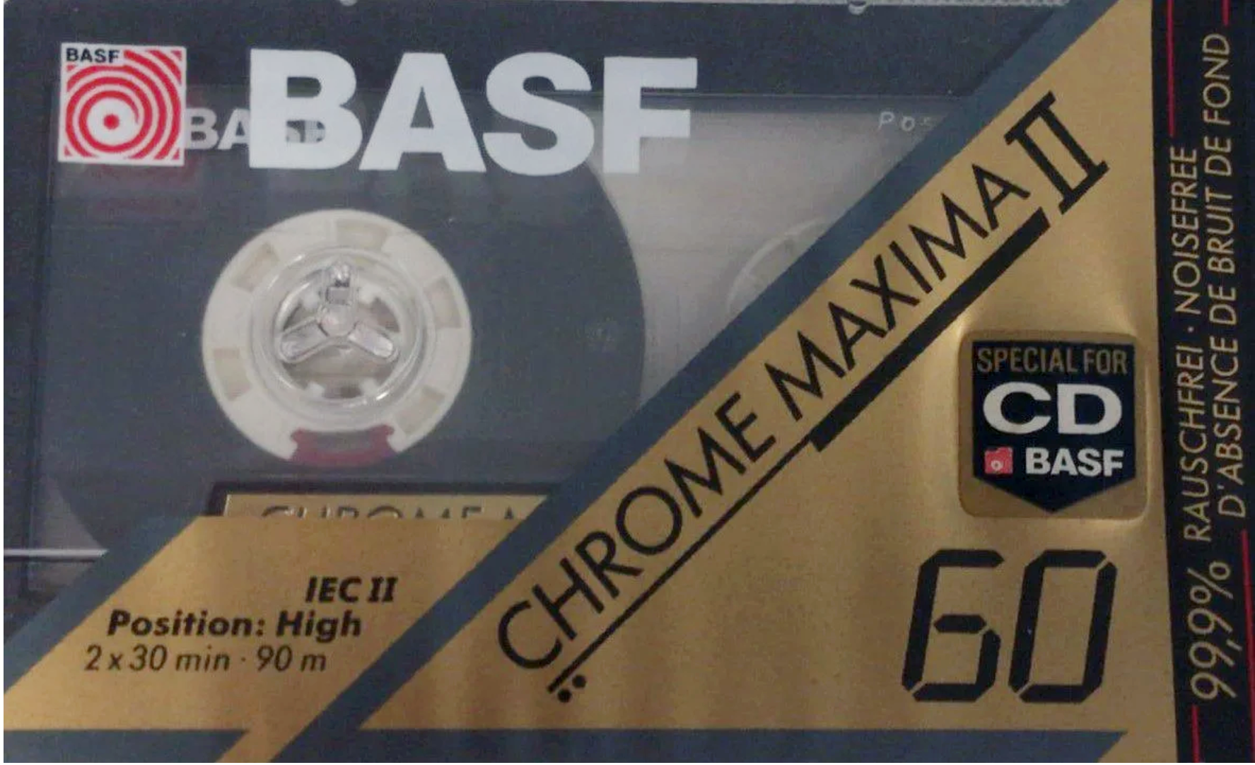Compact Cassette BASF Chrome Maxima II 60 Type II Chrome 1991 Europe