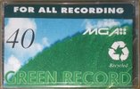 Compact Cassette MGA 40 "Green Record" Type I Normal Thailand