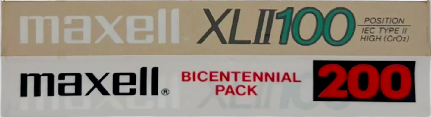 2 pack Maxell XLII 100 "Bicentennial pack 200" Type II Chrome 1986 Europe
