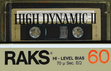 Compact Cassette RAKS High Dynamic II 60 Type II Chrome 1985 Europe