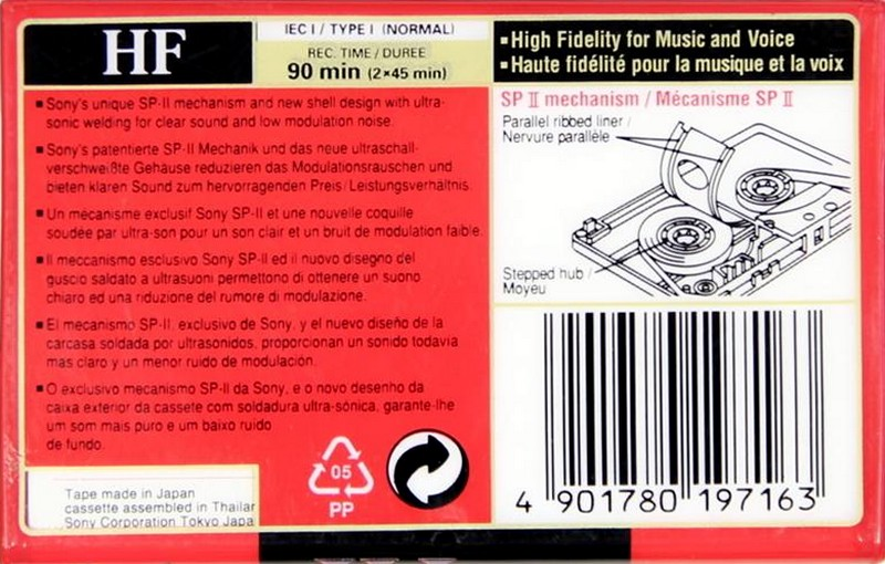 Compact Cassette Sony HF 90 Type I Normal 2001 Europe