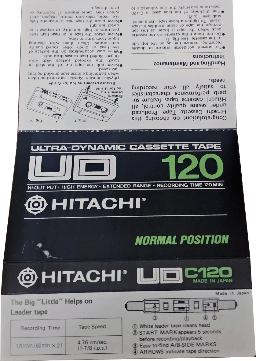 Compact Cassette Hitachi UD 120 Type I Normal 1976 Europe