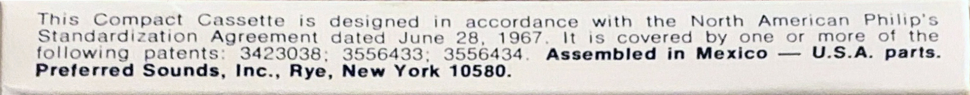 Compact Cassette Longines Symphonette 60 Type I Normal 1968 USA