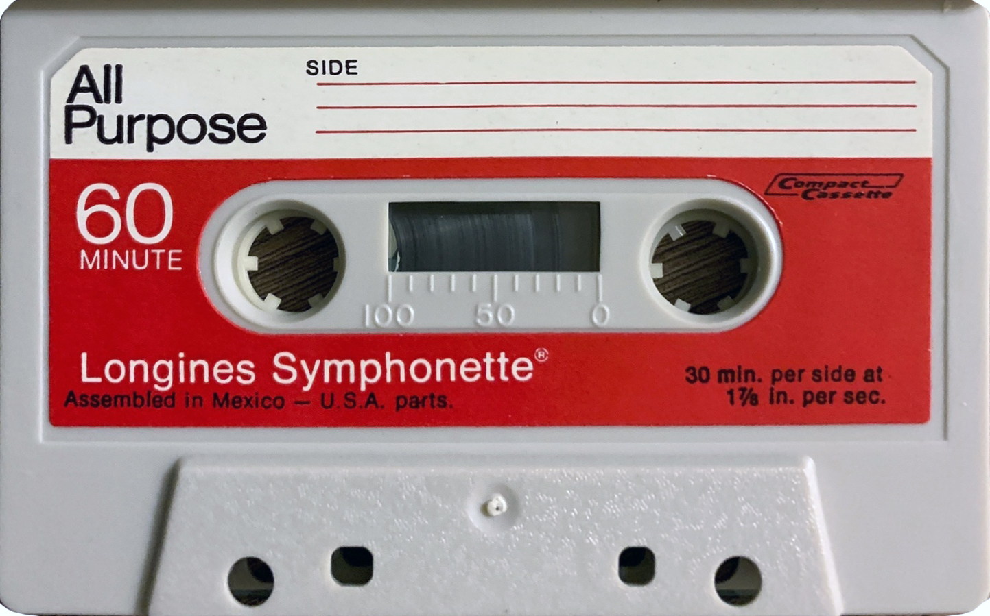 Compact Cassette Longines Symphonette 60 Type I Normal 1968 USA