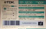 Compact Cassette TDK AR 50 "AR-50M" Type I Normal 1990 Japan