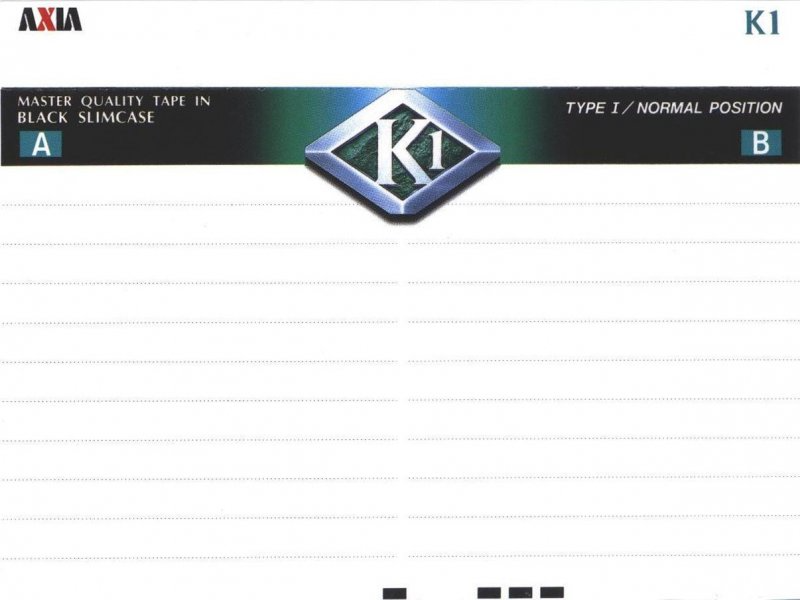 Compact Cassette AXIA K1 80 "K1C 80" Type I Normal 1997 Japan
