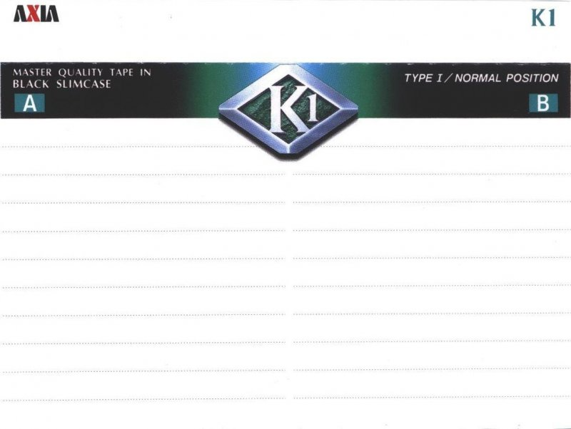 Compact Cassette AXIA K1 80 "K1C 80" Type I Normal 1997 Japan