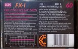 Compact Cassette ICM FX-I 60 "Prototype?" Type I Normal 1990 Europe