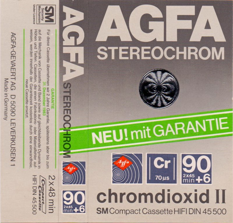 Compact Cassette AGFA Stereochrom 90+6 Type II Chrome 1980 Europe