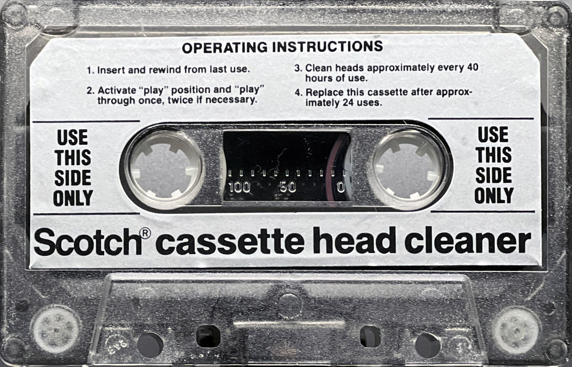 Compact Cassette Scotch Cleaning Cassette 1981 USA