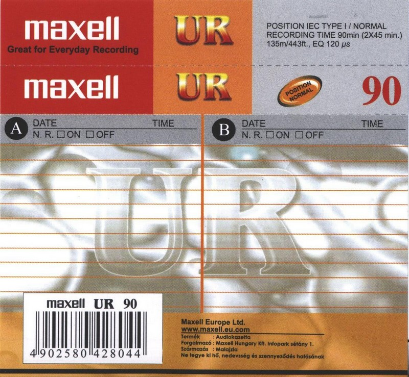 Compact Cassette Maxell UR 90 Type I Normal 2002 Europe