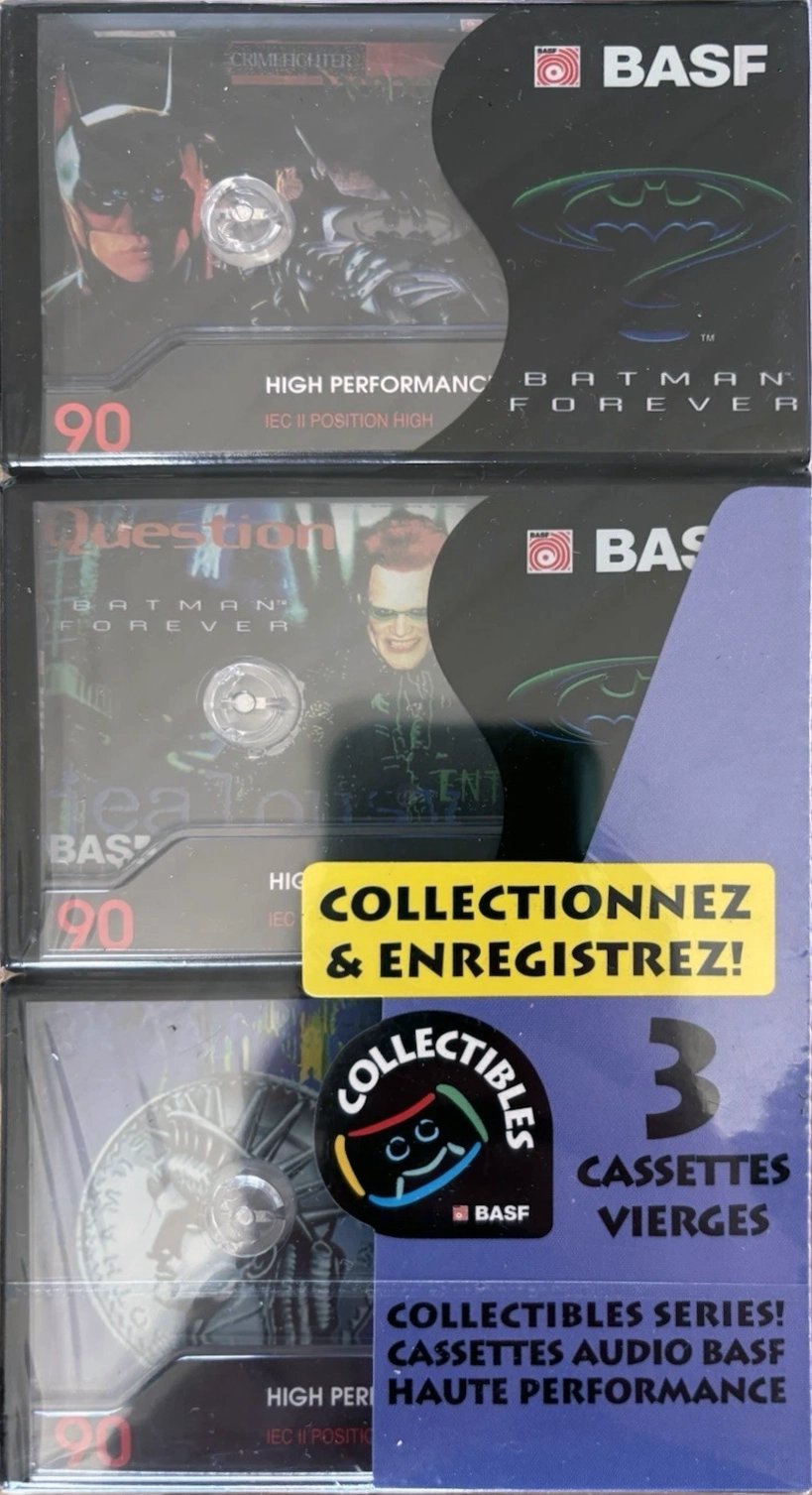 3 pack BASF High Performance II 90 "Batman Forever Edition I" Type II Chrome 1995 Europe