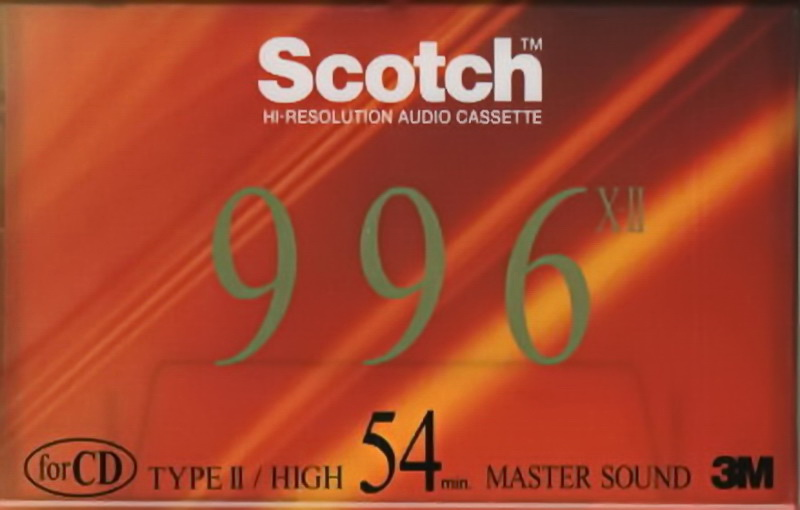 Compact Cassette Scotch 996 X 54 "996X2-54" Type II Chrome 1993 Japan
