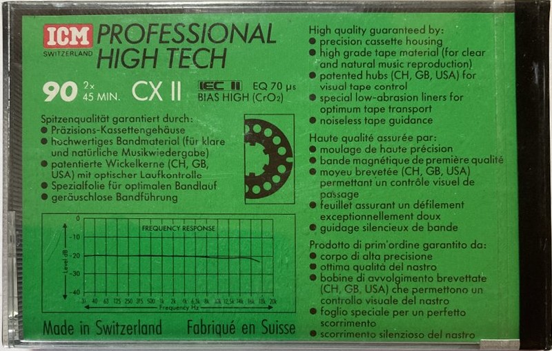 Compact Cassette ICM CX II 90 Type II Chrome 1987 Europe