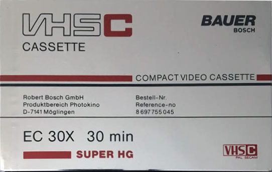 Video8, Hi8, Digital8 Bauer 30 "EC 30X Super HG" Type I Normal Germany