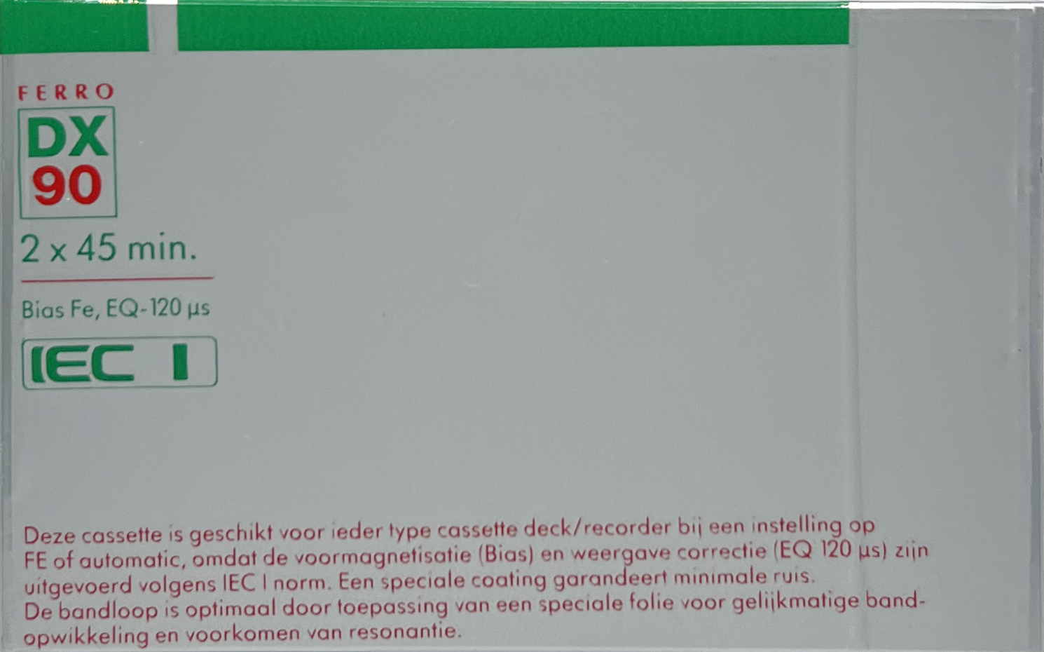 Compact Cassette Sound and Vision DX 90 Type I Normal 1985 Netherlands