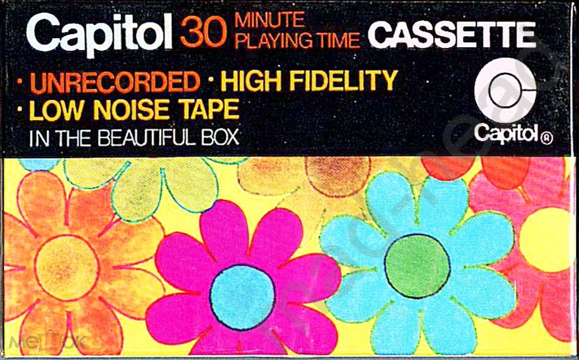 Compact Cassette Capitol Psychedelic Flowers Design 30 Type I Normal 1970 USA