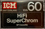 Compact Cassette ICM HIFI Super Chrom 60 "SF-Cassette" Type II Chrome 1981 Europe