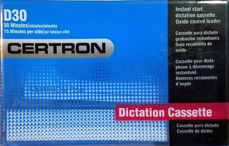 Compact Cassette Certron 30 Dictating Cassette China