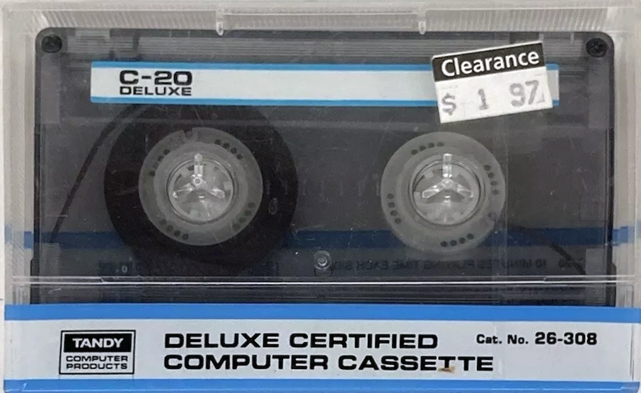 Compact Cassette Tandy 20 "Cat. No/ 26-308" Computer Cassette USA