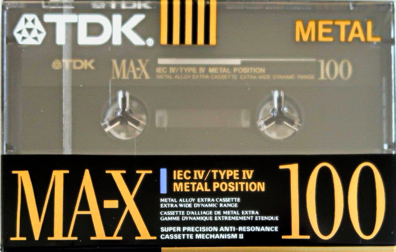 Compact Cassette TDK MA-X 100 Type IV Metal 1990 North America