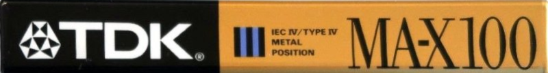 Compact Cassette TDK MA-X 100 Type IV Metal 1990 North America