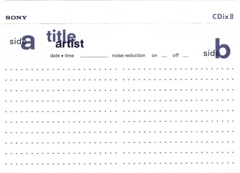 Compact Cassette: Sony  - CDix II 90