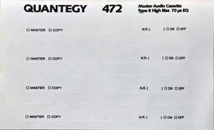 Compact Cassette Quantegy 472 90 Type II Chrome 1996 USA