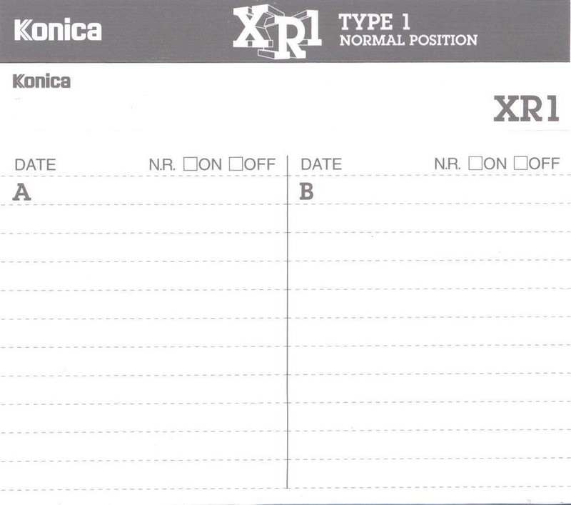 Compact Cassette:  Konica - XR1 120