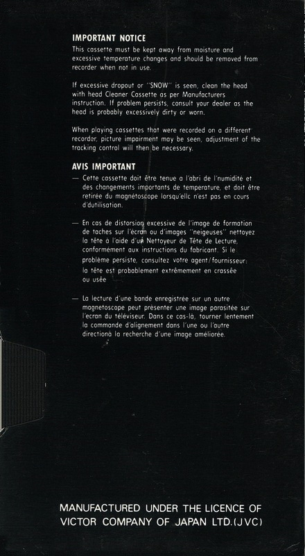 VHS, Video Home System Cougar 240 Type I Normal