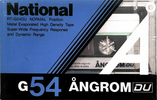 Compact Cassette National Angrom G-DU 54 "RT-G54DU" Type I Normal 1985 Japan