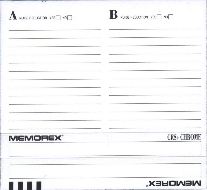 Compact Cassette Memorex CRS+ 100 Type II Chrome 1991 Europe