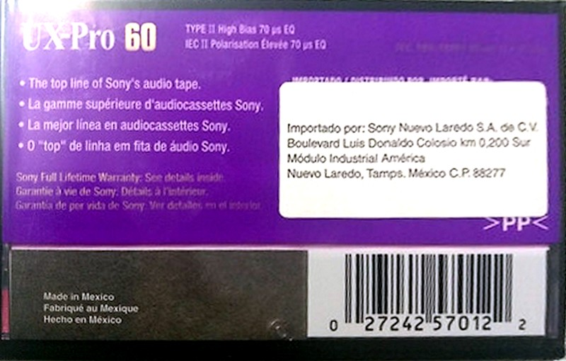 Compact Cassette: Sony  - UX-Pro 60