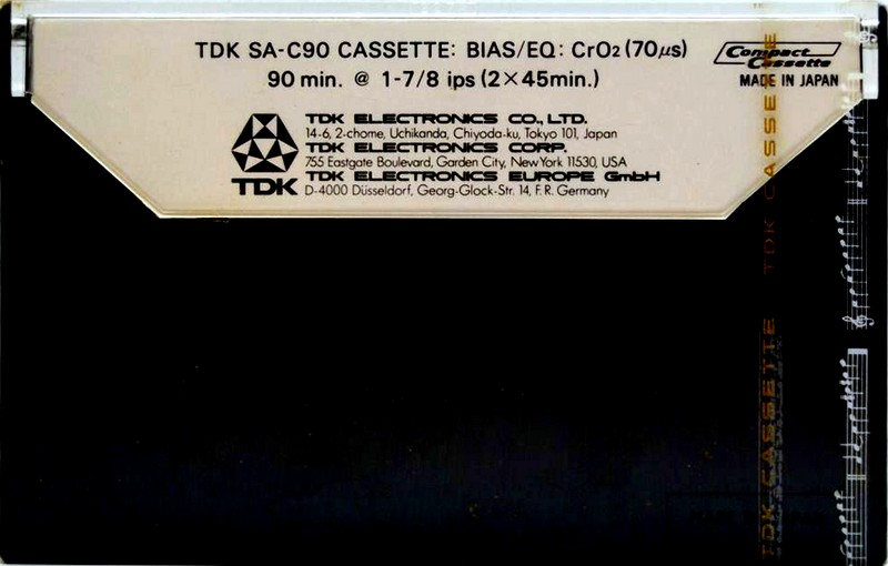 Compact Cassette TDK SA 90 Type II Chrome 1974 Europe, USA