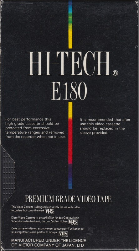 VHS, Video Home System Hi-Tech 180 Type I Normal 1980 Europe
